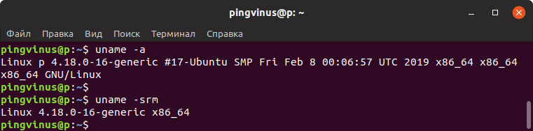 Команда uname. Версия ядра Linux