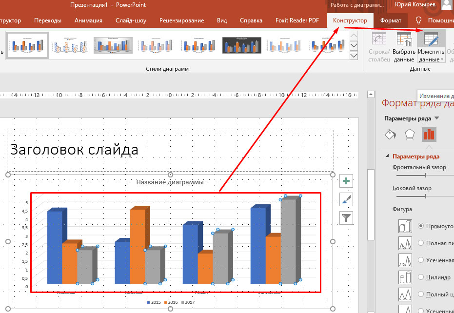 Excel скопировать стиль диаграммы