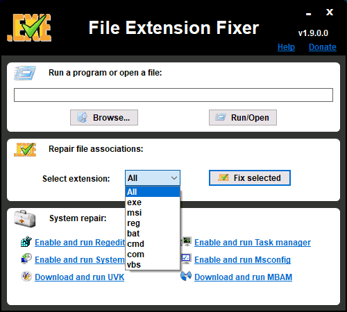 Программа File Extension Fixer