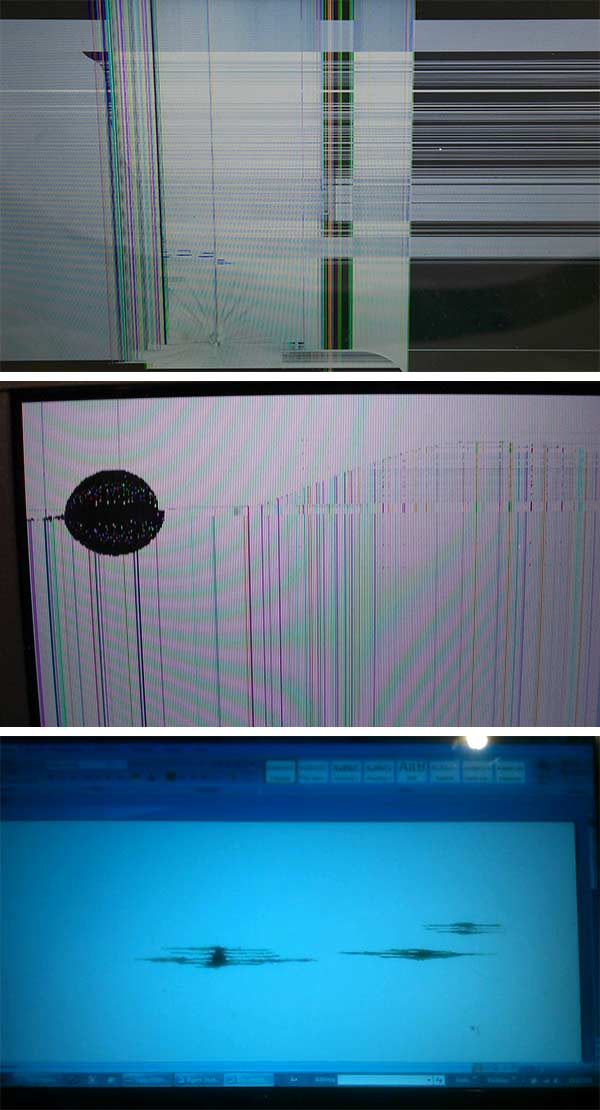 Линии из-за повреждения матрицы экрана ноутбука или монитора
