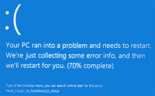 PAGE_FAULT_IN_NONPAGED_AREA в Windows 10