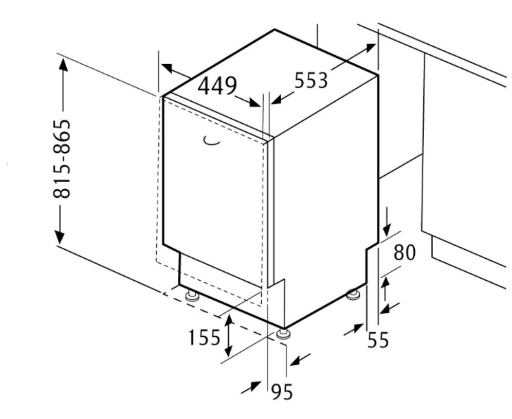 Встроенная посудомоечная машина размеры для установки в мебель