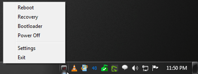 Режимы перезагрузки, доступные в программе RegawMOD Rebooter
