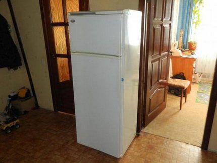 Холодильник с логотипом Минск в стандартной квартире 