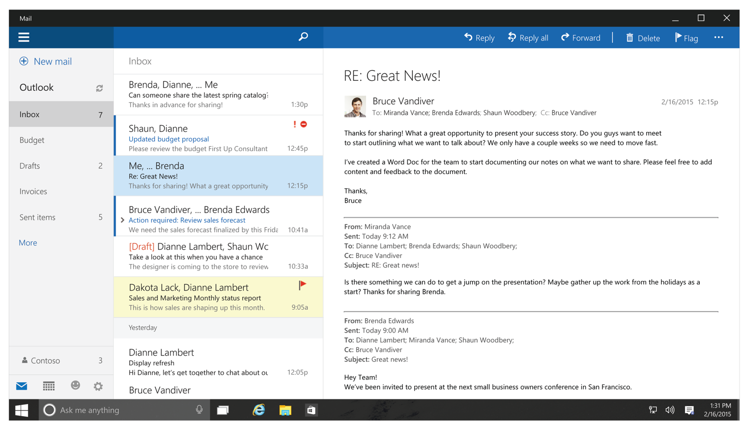 Mail windows 10