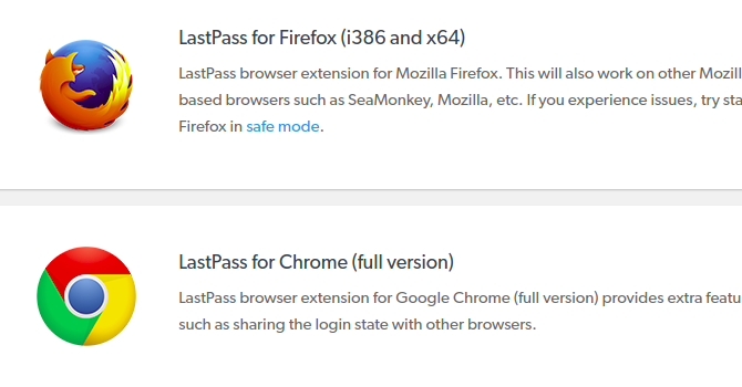 Расширения LastPass для Chrome и Firefox