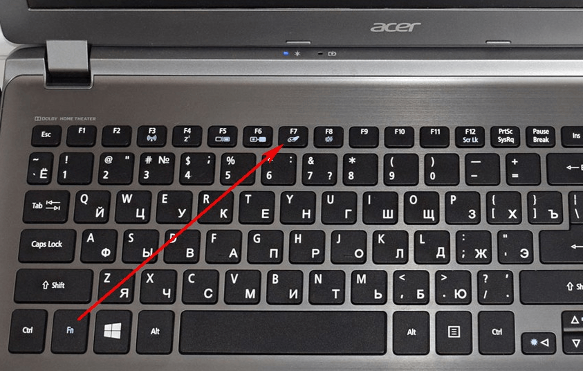 Кнопка включения и выключения тачпада на клавиатуре