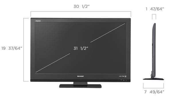 Телевизор высотой 50 см