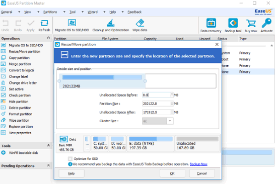 Управление разделами жесткого диска через EaseUS Partition Master