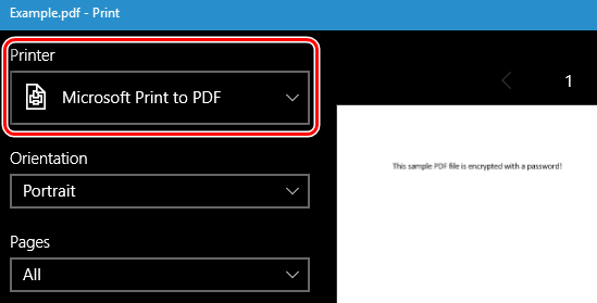 Печать PDF-файла средством просмотра Windows