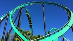 Панорамное видео заезда на американских горках