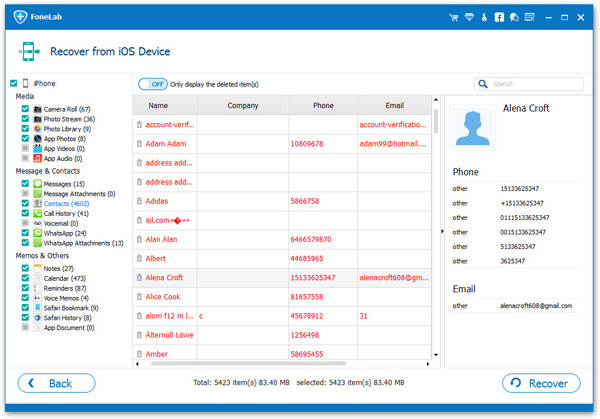 recover contacts from iphone