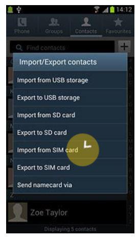 import sim contacts to android