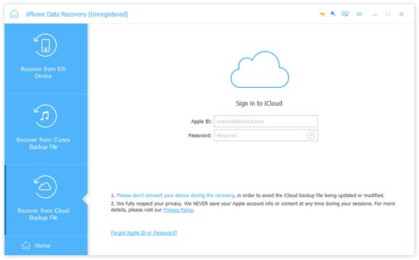 Восстановить из iCloud Backup