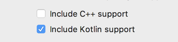 Для поддежки языка Котлин отметьте чекбокс Include Kotlin support