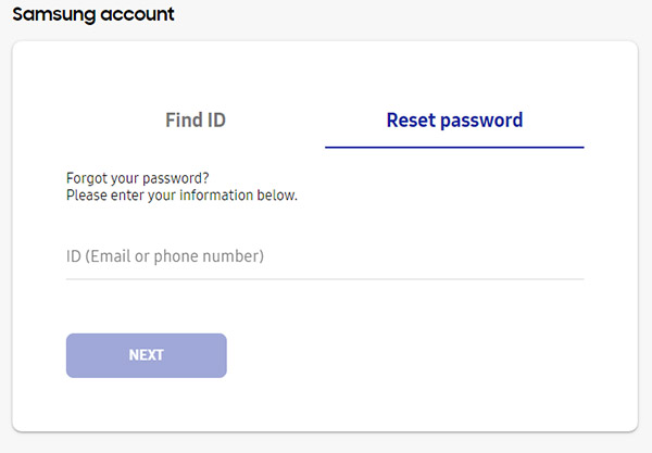 сбросить пароль Samsung