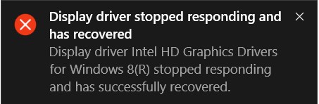 Display driver stopped responding error