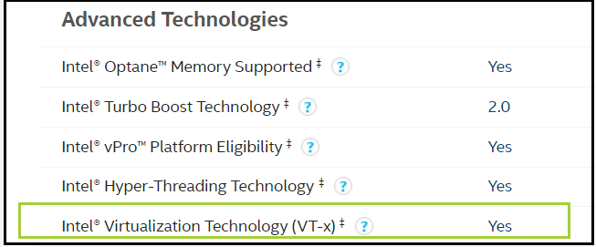 Advanced Technologies list