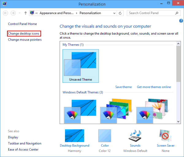 Change desktop icons