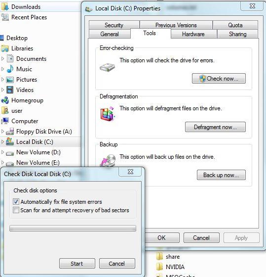 исправление системных ошибок windows 7 