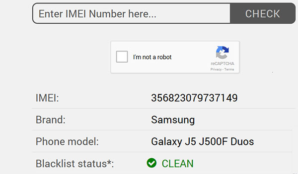 Check Clean IMEI бесплатно онлайн