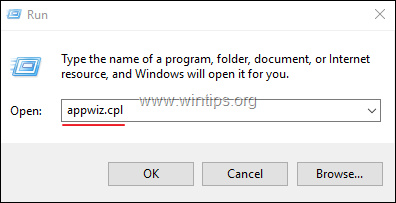 Open Programs & Features - Windows