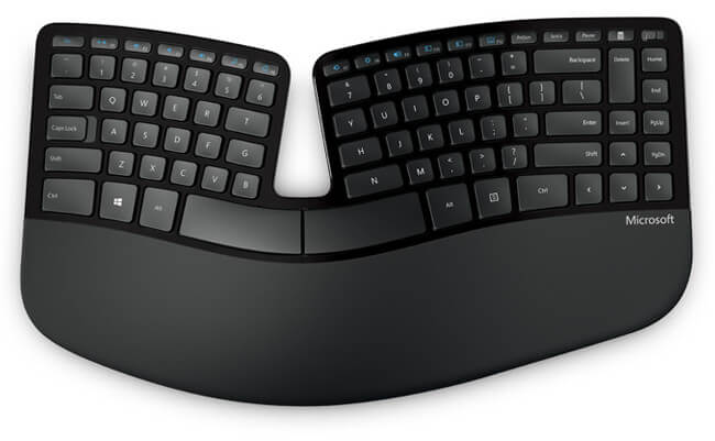 Клавиатура эргономическая, Microsoft Эргономическая клавиатура с разрезом посередине